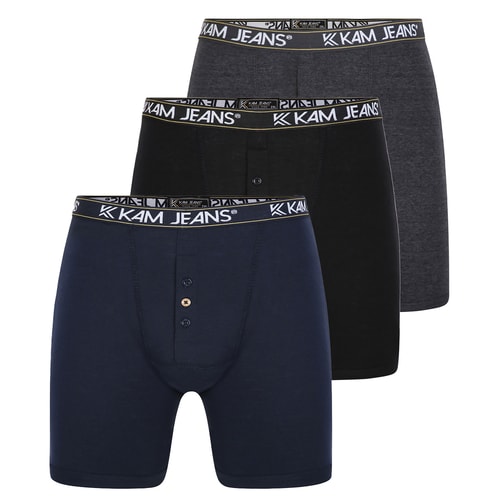 KAM 3 Pack Boxer Shorts Multi 